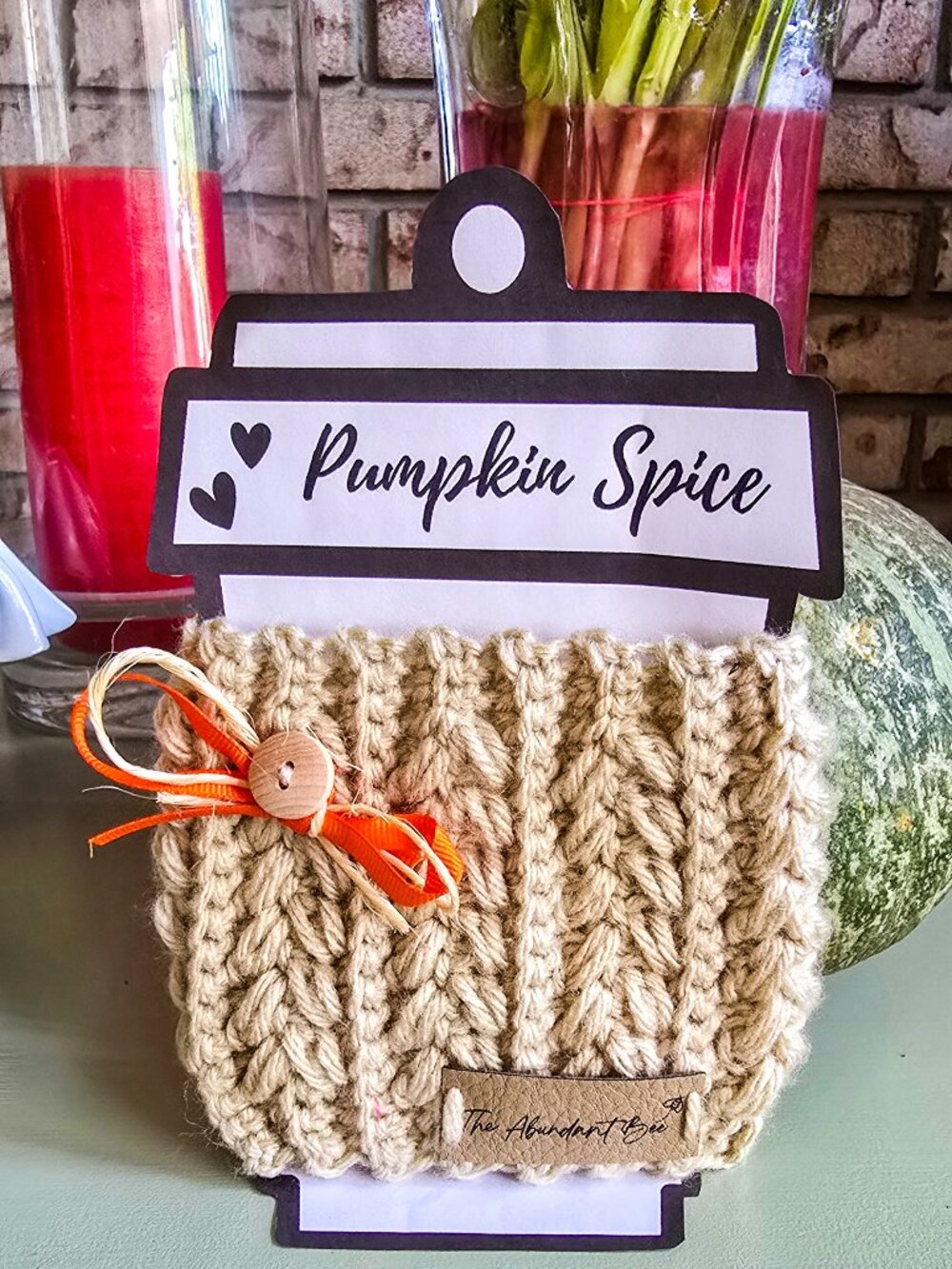 Handmade Crochet Coffee Cup Cozy | Reusable Fall Coffee Sleeve | Cream